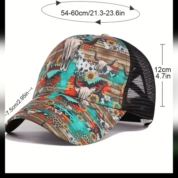 New women's sunflower cross Southern adjustable baseball cap hat - Picture 2 of 2